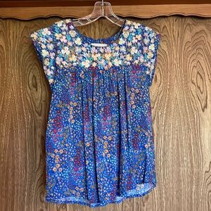Embroidered floral top, size small